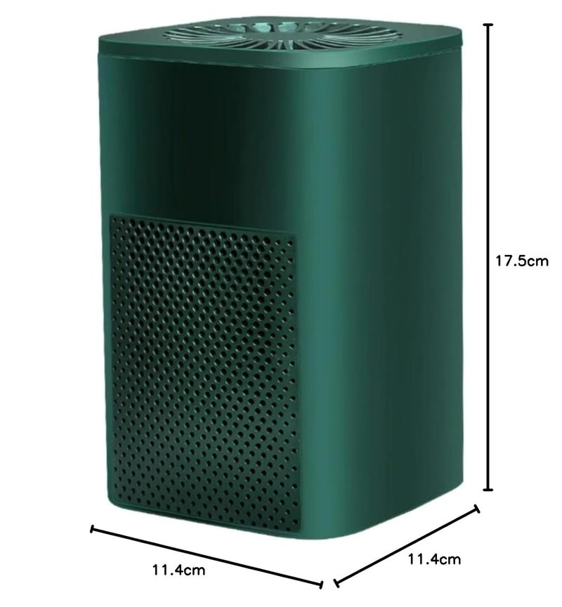 Evissa Desktop Air Purifier Portable USB Air Purifiers with HEPA Filter for Office Bedroom Home Effectively Removes Pollutants Dust Odor Super Quiet Powered by USB No Adapte Green - Image 2