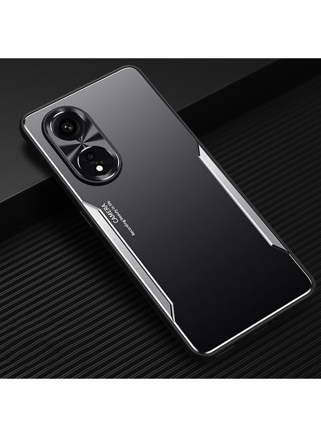 Zaboon For OPPO A1 Pro / Reno8 T 5G Blade Series TPU + Titanium Alloy Phone Case(Black Silver)