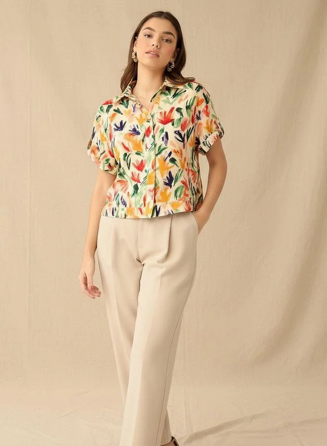 سبلاش فيڤ Printed Cropped Shirt