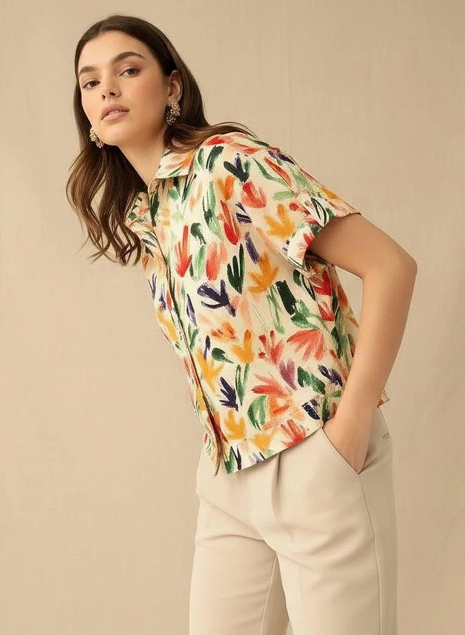 Splash FAV Printed Cropped Shirt