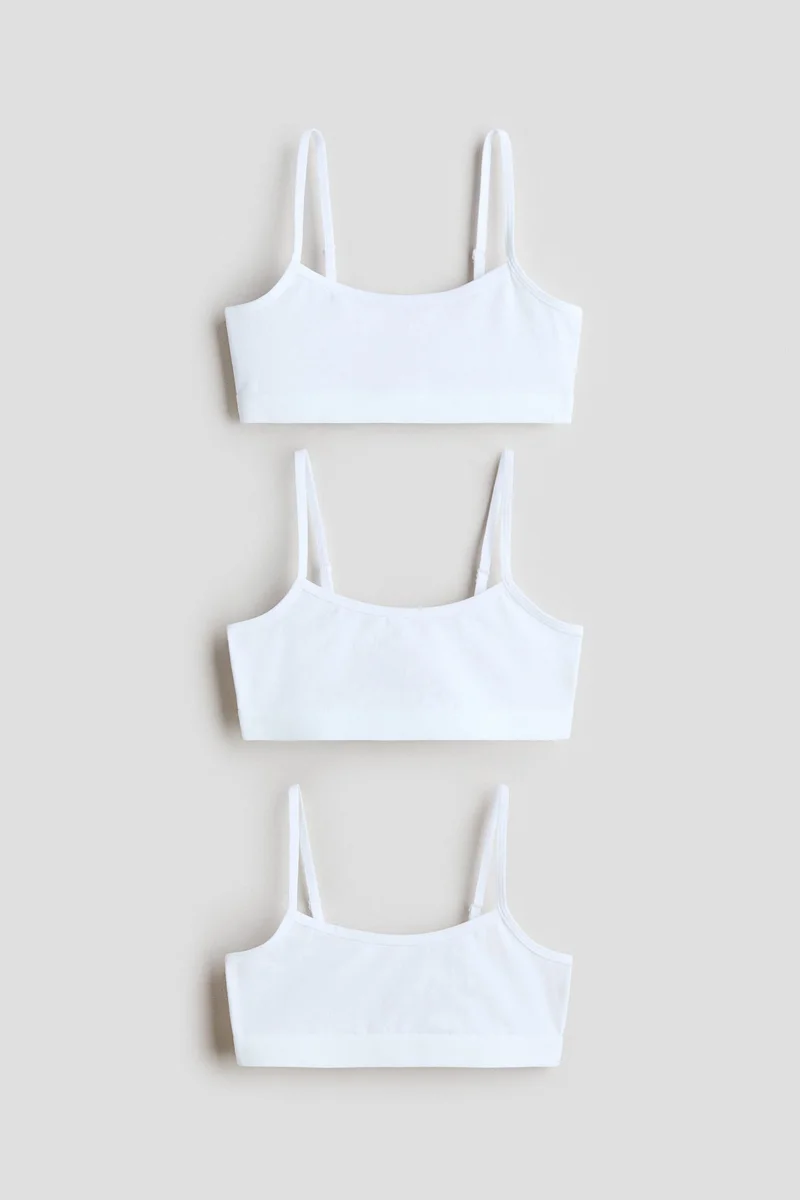 H&M 3-pack cotton crop tops