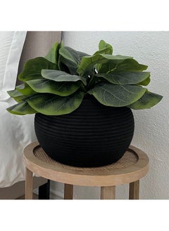 Goodpick Small Rope Storage Basket Black Round Baskets For Socks Dog Toys Towels Cute Baby Basket For Living Room Bedroom Nursery Towel Baskets For Bathroom 10 X 8.3 Inches  - Image 4