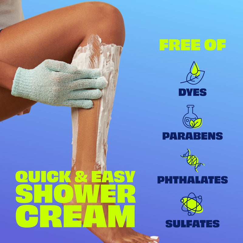 Nair كريم إزالة الشعر من ناير للحساسية مع زيت جوز الهند الطبيعي وفيتامين E، كريم إزالة شعر الجسم للنساء، 12 أونصة - Image 2