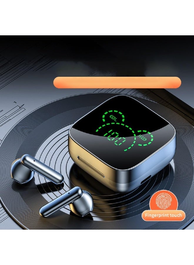 **سماعات K60 اللاسلكية داخل الأذن TWS بتقنية Bluetooth مع شاشة رقمية ذكية كبيرة، وإضاءة تنفس LED، صوت عالي الجودة، متوافقة مع جميع الهواتف الذكية – اللون الأسود** - Image 3
