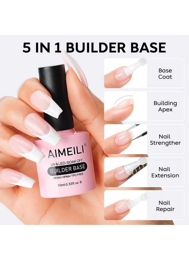 AIMEILI Sheer Color Builder Base Gel For Nails No Need Slip Solution Builder Extension Soak Off Nude Gel Nail Polish 6Pcs X 10Ml Kit Set 38  - Image 3