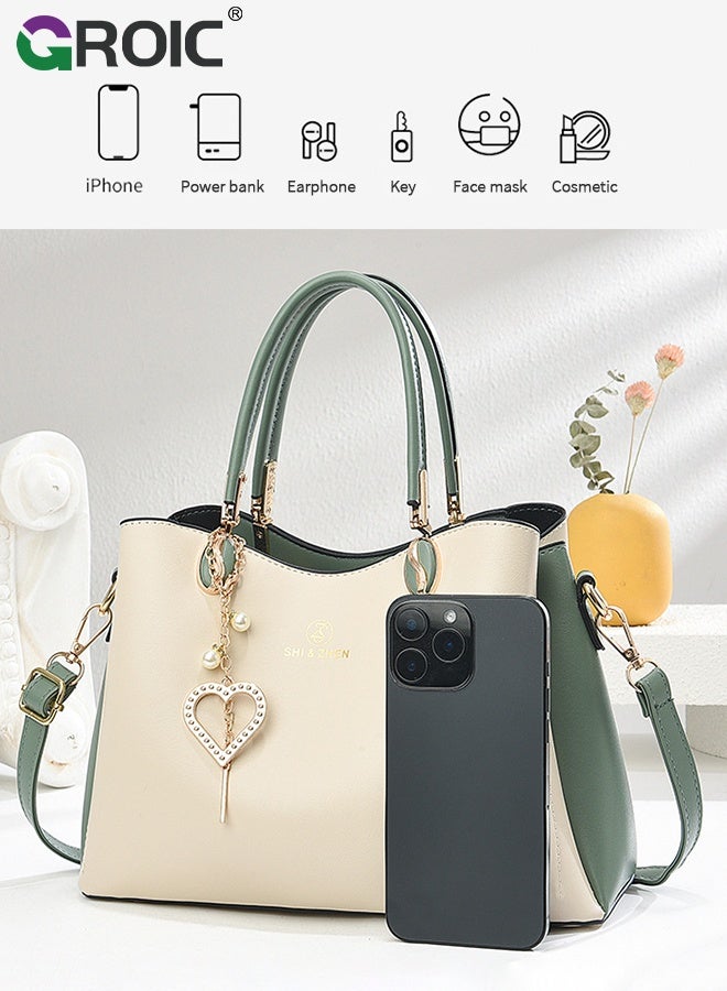 GROIC Womens Leather Shoulder Bag, Tote Bag, Purses Shoulder Handbag, Elegant Patent Leather Bag Waterproof Handbag, Ladies Crossbody Bags for Daily Use, Travel, Shopping - Image 4