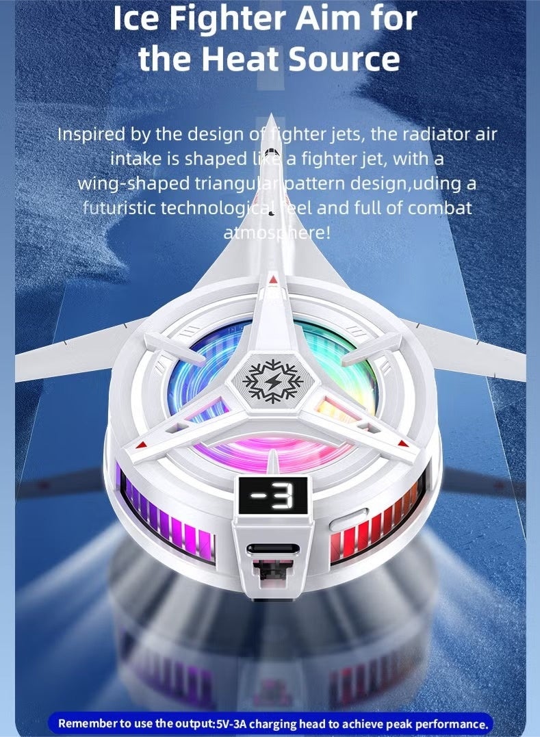 Wish Plus Gaming Phone Cooler for PUBG/Genshin Impact - Win Every Match with Semiconductor Rapid Icing, 3-Speed RGB Magnetic & Clip 2-in-1 Cooler - Image 3