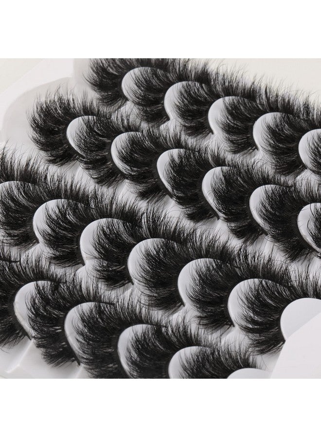 JIMIRE Mink Lashes Fluffy 20Mm Long Dramatic False Eyelashes Thick Full Volume Eye Lashes Pack 14 Pairs - Image 1