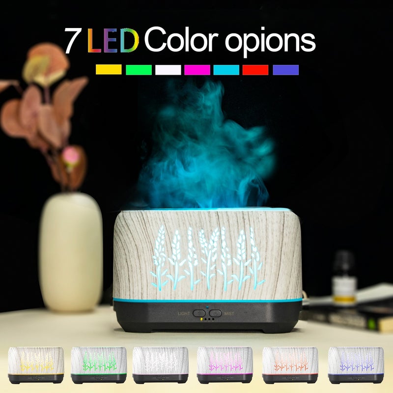 1689 Gray Colorful Light Humidifier with Flame Effect, 200ml, EU Standard