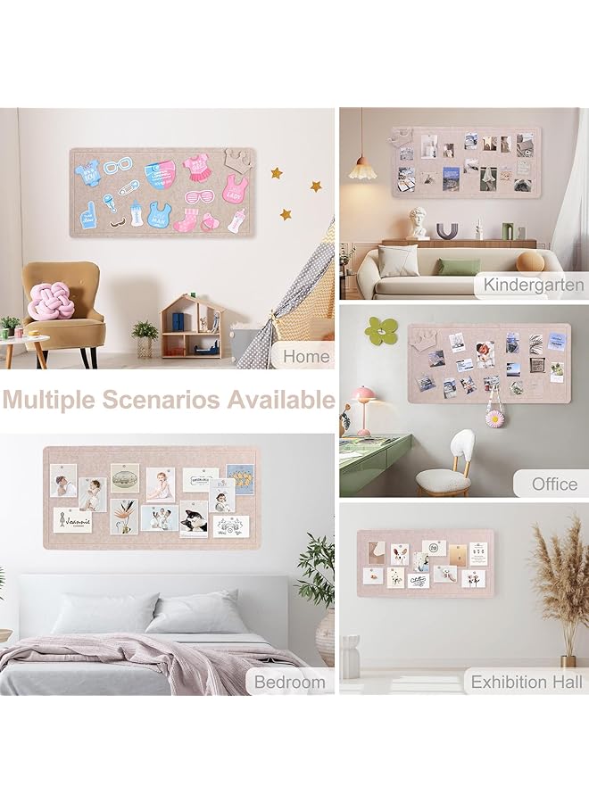 erorex Felt Large Bulletin Board 47 Inch X 36 Inch Decorative Picture Framed Display Board With 30 Push Pins For School Home Vision Kitchen And Office Poster Memo Walls Grey - Image 3