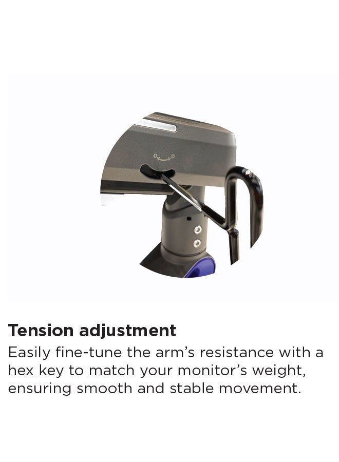 NB NORTH BAYOU NB J6 RGB Gaming Monitor Arm, Height Adjustable 490mm, Fits 32"-60" Screens, 20kg Load, 360° Rotation, VESA 100x100– Gaming, Workstations & Office Desk Mount–pink finish - Image 5