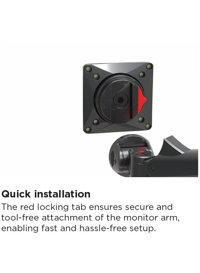 NB NORTH BAYOU NB J6 RGB Gaming Monitor Arm, Height Adjustable 490mm, Fits 32"-60" Screens, 20kg Load, 360° Rotation, VESA 100x100– Gaming, Workstations & Office Desk Mount–pink finish - Image 4