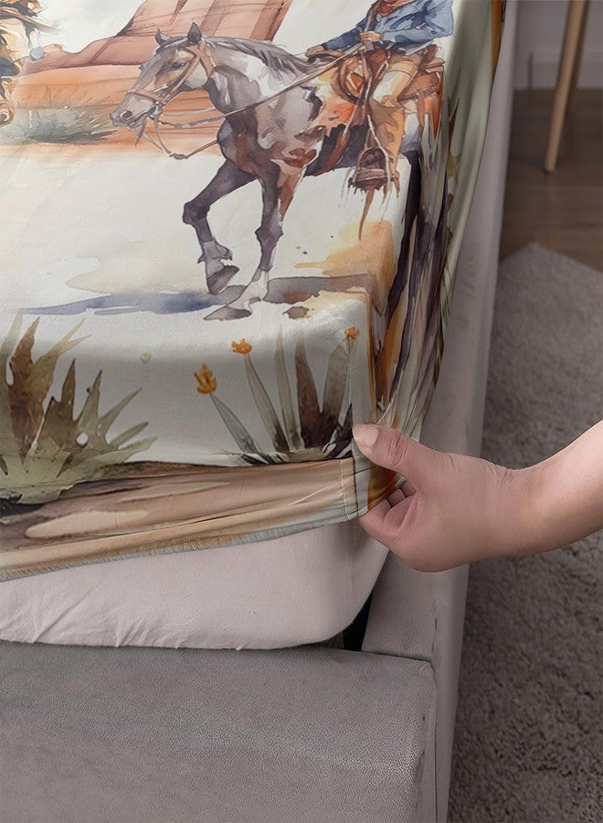 AILONEN 3D Skull Fitted Sheet Set,Cow Skull Design with Sunflower Accents Bedding Set, Full Size,Western Style Bedding Set for Bold and Rustic Home Decor,3-Piece 1 Sheet Set + 2 Pillowcases - Image 3