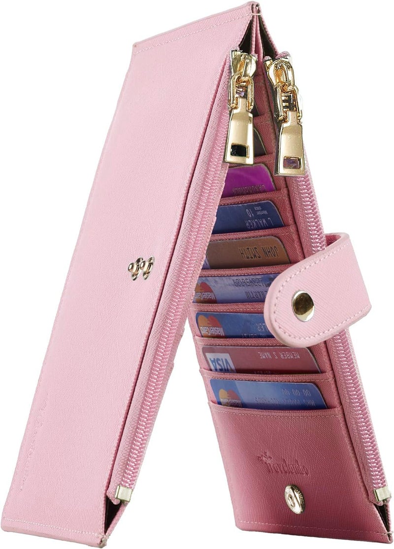 Travelambo RFID Wallet Women Large Size Bifold Multi Card Wallet Case with Zipper Pocke Credit Card Holder for Women - Image 1