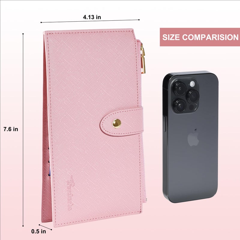 Travelambo RFID Wallet Women Large Size Bifold Multi Card Wallet Case with Zipper Pocke Credit Card Holder for Women - Image 5