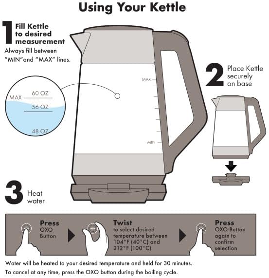 OXO Brew Adjustable Temperature Kettle Electric Clear - Image 5