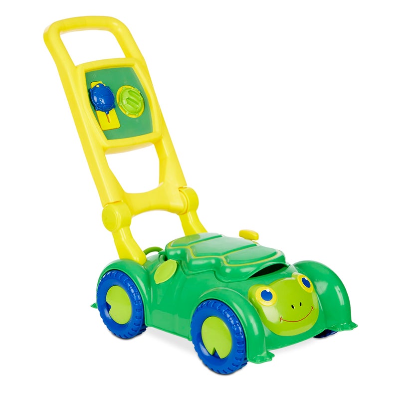 Melissa & Doug Sunny Patch Snappy Turtle Lawn Mower - Pretend Play Toy for Kids - Turtle-Themed Pretend Kids Lawn Mower Developmental Push Toy For Toddlers - Image 1