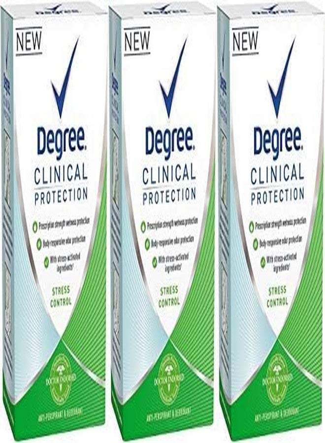 Degree Clinical Protection Antiperspirant& Deodorant, Stress Control 1.70 oz (Pack of 3) - Image 3