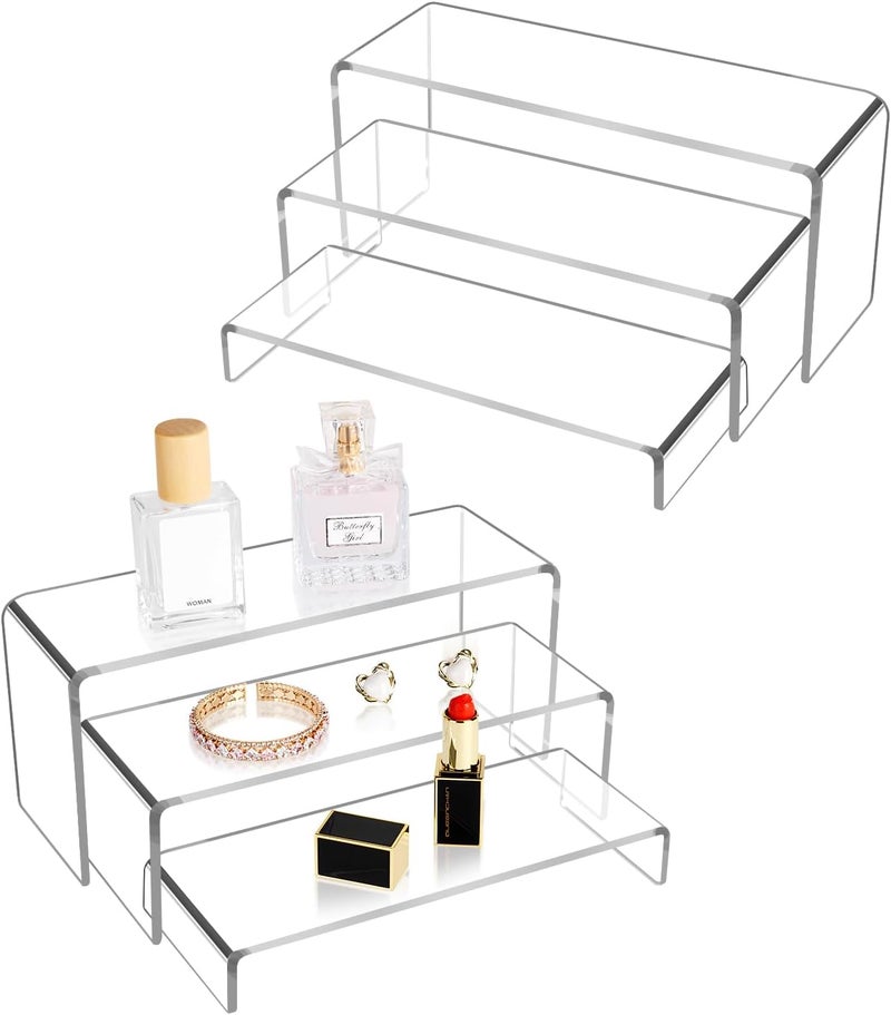 TPGP Jolboldy Acrylic Display Riser, 6 Pcs 9" Rectangular Stands - Clear - Image 1