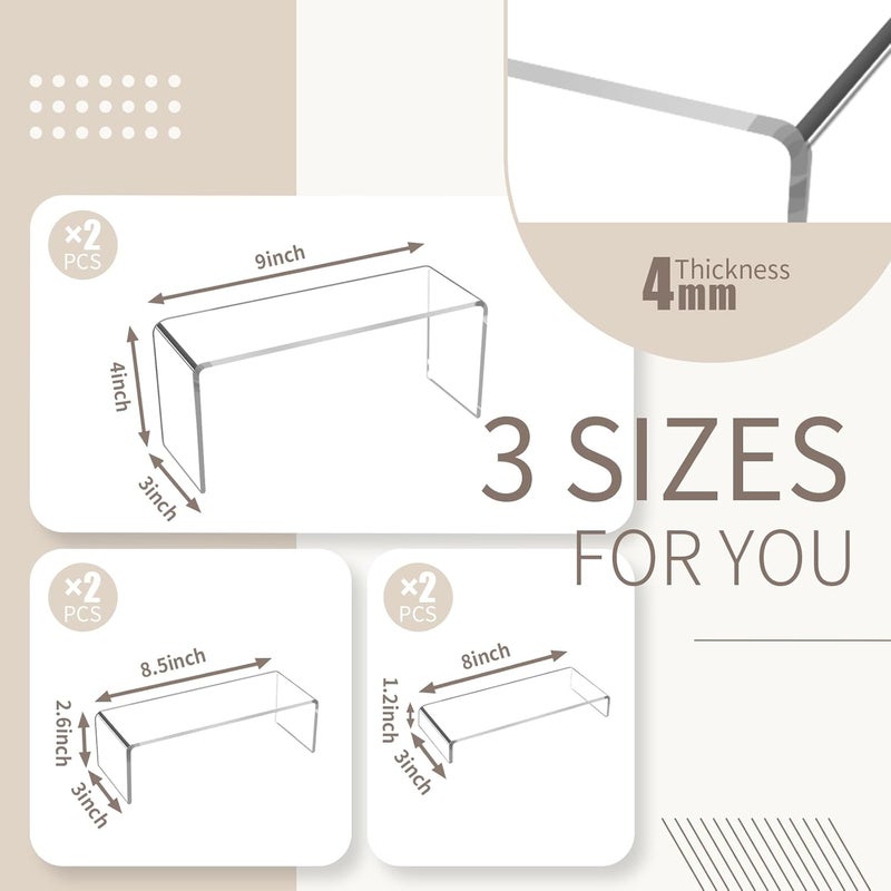 TPGP Jolboldy Acrylic Display Riser, 6 Pcs 9" Rectangular Stands - Clear - Image 5
