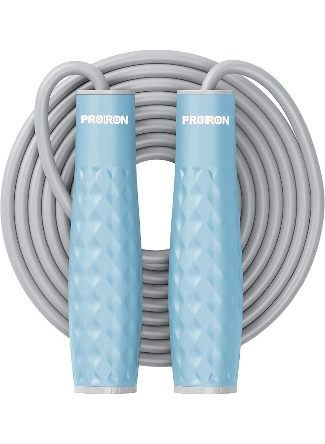 PROIRON حبل القفز PROIRON مزدوج الوزن 1LB خالي من التشابك لحرق الدهون مع حبل قفز سميك قابل للتعديل بسمك 7 مم للقدرة على التحمل وفقدان الوزن وكروس فيت وMMA والكارديو والتمارين - Image 1