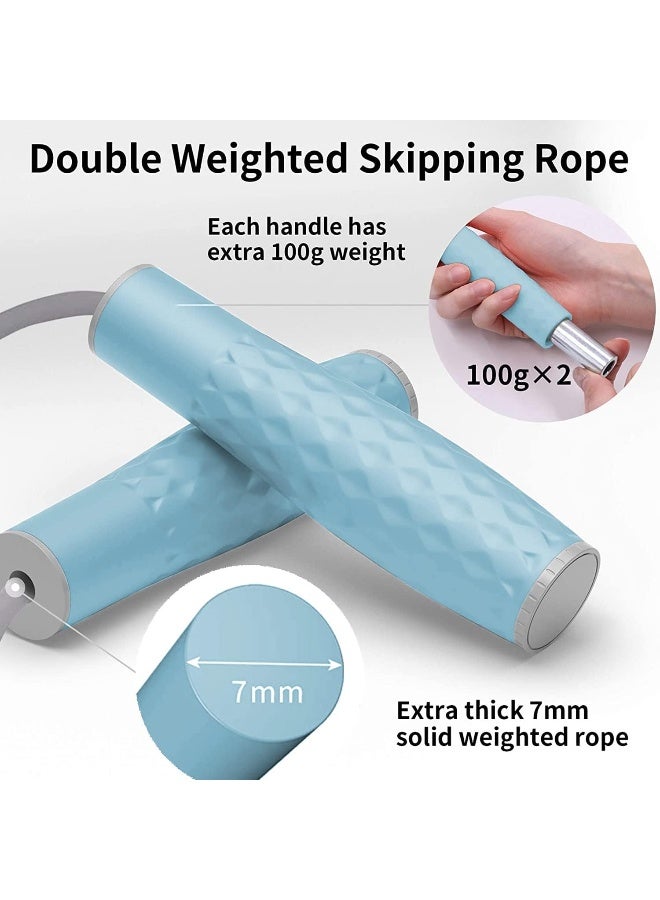 PROIRON حبل القفز PROIRON مزدوج الوزن 1LB خالي من التشابك لحرق الدهون مع حبل قفز سميك قابل للتعديل بسمك 7 مم للقدرة على التحمل وفقدان الوزن وكروس فيت وMMA والكارديو والتمارين - Image 4