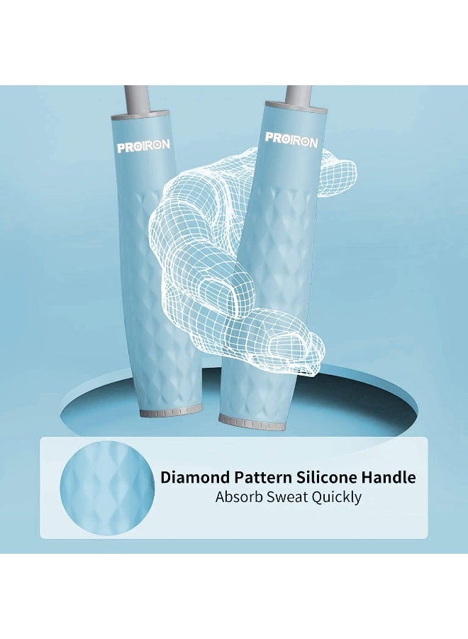 PROIRON حبل القفز PROIRON مزدوج الوزن 1LB خالي من التشابك لحرق الدهون مع حبل قفز سميك قابل للتعديل بسمك 7 مم للقدرة على التحمل وفقدان الوزن وكروس فيت وMMA والكارديو والتمارين - Image 2