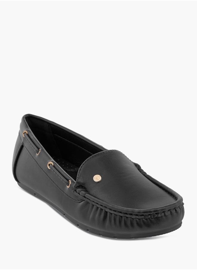 Flora Bella By Shoexpress - Women Solid Loafers with Lace Inserts - Image 1