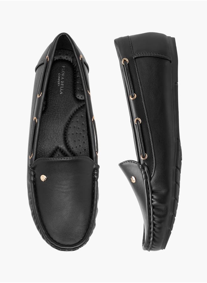 Flora Bella By Shoexpress - Women Solid Loafers with Lace Inserts - Image 1