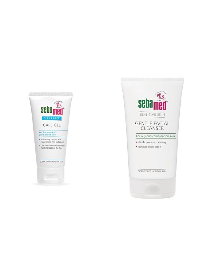 SebaMed Clear Face Care Gel 100ml & Sebamed Gental Facial Cleanser 100ml - Image 1