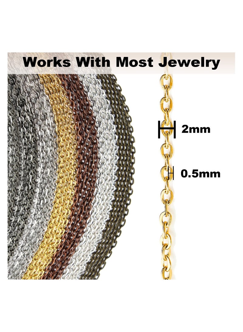 SYOSI - Stainless Steel Cuban Link Chain, 60ft Cuban Link Chain Roll Necklace Chain Metal Cuban Link Customizable Chain Length Metal Cuban Link Chain with w/Lobster Clasps Jump Rings for Jewelry Making - Image 1