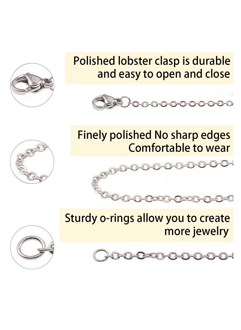 SYOSI - Stainless Steel Cuban Link Chain, 60ft Cuban Link Chain Roll Necklace Chain Metal Cuban Link Customizable Chain Length Metal Cuban Link Chain with w/Lobster Clasps Jump Rings for Jewelry Making - Image 1