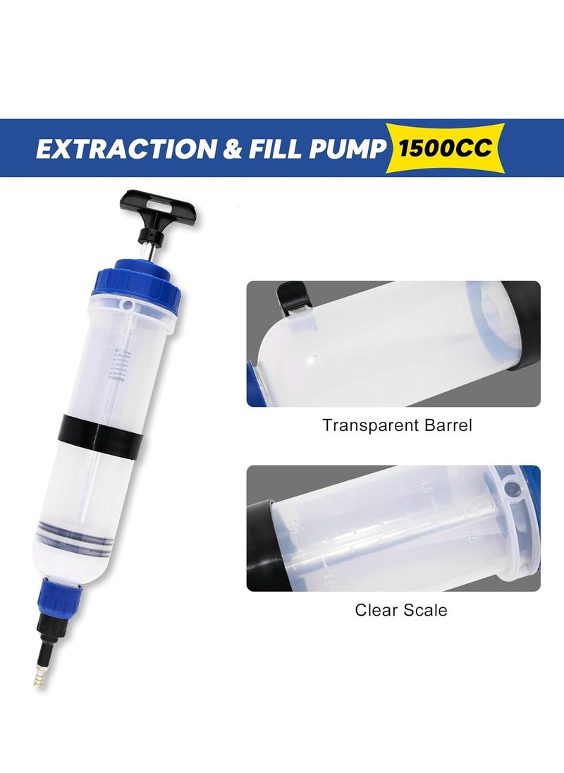SYOSI - 1500ML Manual Fluid Extractor Pump, Oil Extraction and Filling Gear & Brake Changes, Syringe Style Pump for ATV Boat Automotive (1500cc/1.58Qt./51OZ) - Image 1