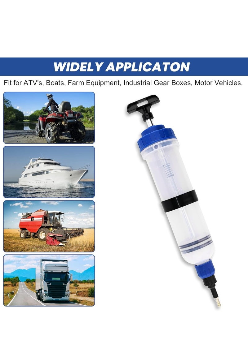 SYOSI - 1500ML Manual Fluid Extractor Pump, Oil Extraction and Filling Gear & Brake Changes, Syringe Style Pump for ATV Boat Automotive (1500cc/1.58Qt./51OZ) - Image 1