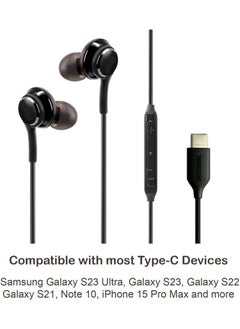 RAQTA USB Type-C Wired Earbuds with Mic & Remote – Compatible with Samsung Galaxy S23/S22/S21, Note 10, iPhone 15 Series  - Image 3