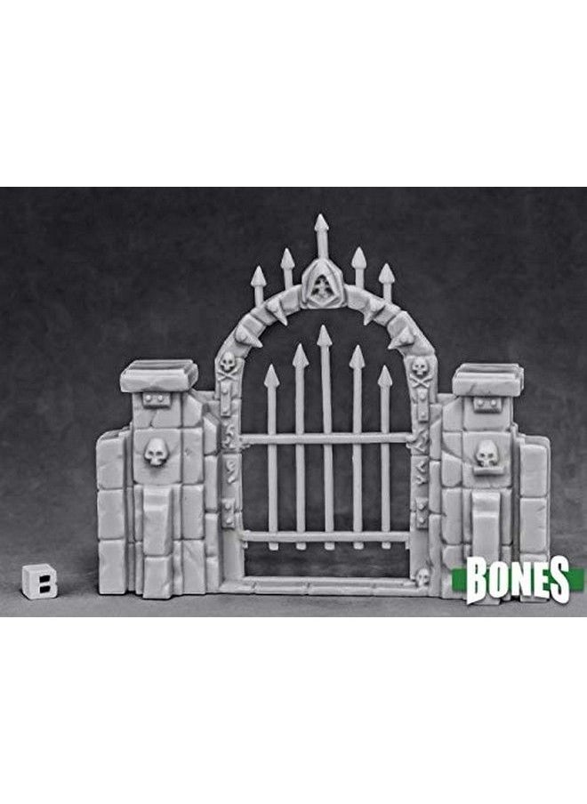 Reaper Miniatures Graveyard Fence Gate 77527 Bones Unpainted Plastic Scenery  - Image 1