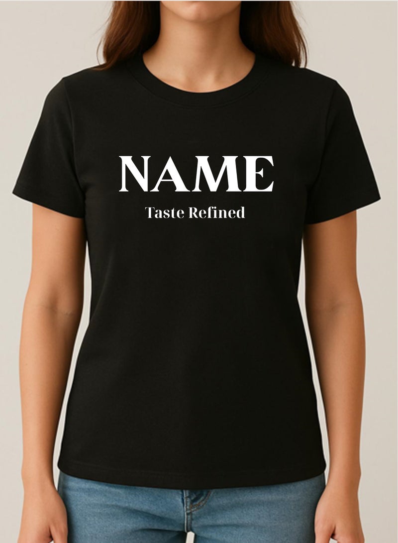 لوحة تيشيرت قطن قابل للتخصيص باسمك مع تصميم عبارة إنجليزية ذوق رفيع - Image 3