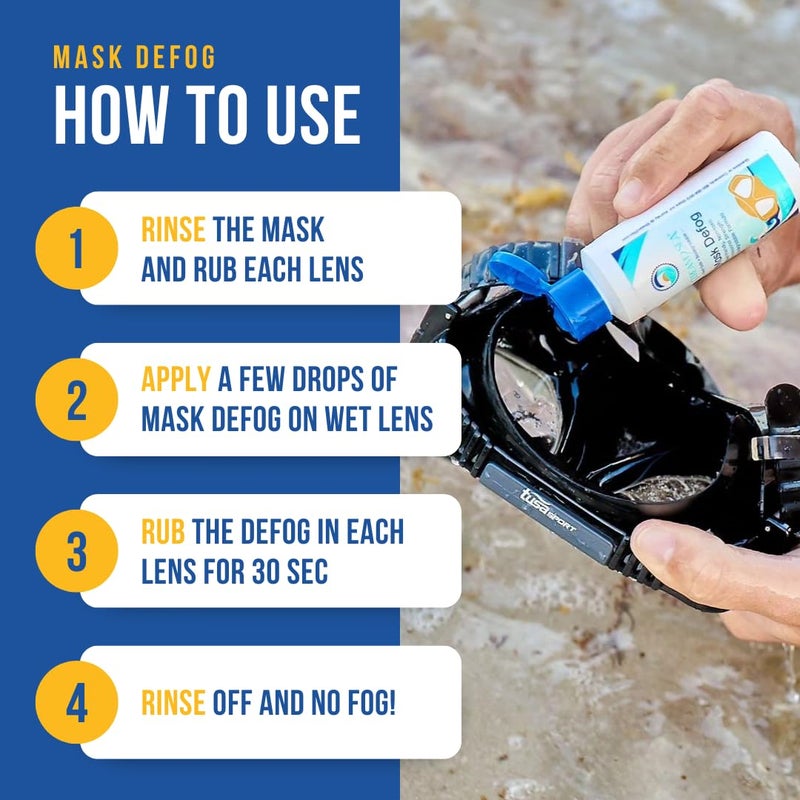 STREAM 2 SEA Mask Defog, Reef Friendly Defogger Coating Anti Fog Mask for Glasses, Snorkel Mask, Scuba Divers, Ski Goggles and Sports Glasses Equipment - Image 3