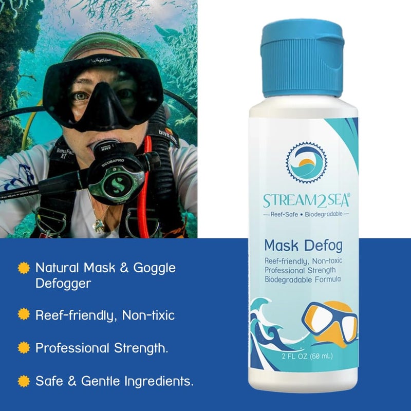 STREAM 2 SEA Mask Defog, Reef Friendly Defogger Coating Anti Fog Mask for Glasses, Snorkel Mask, Scuba Divers, Ski Goggles and Sports Glasses Equipment - Image 2