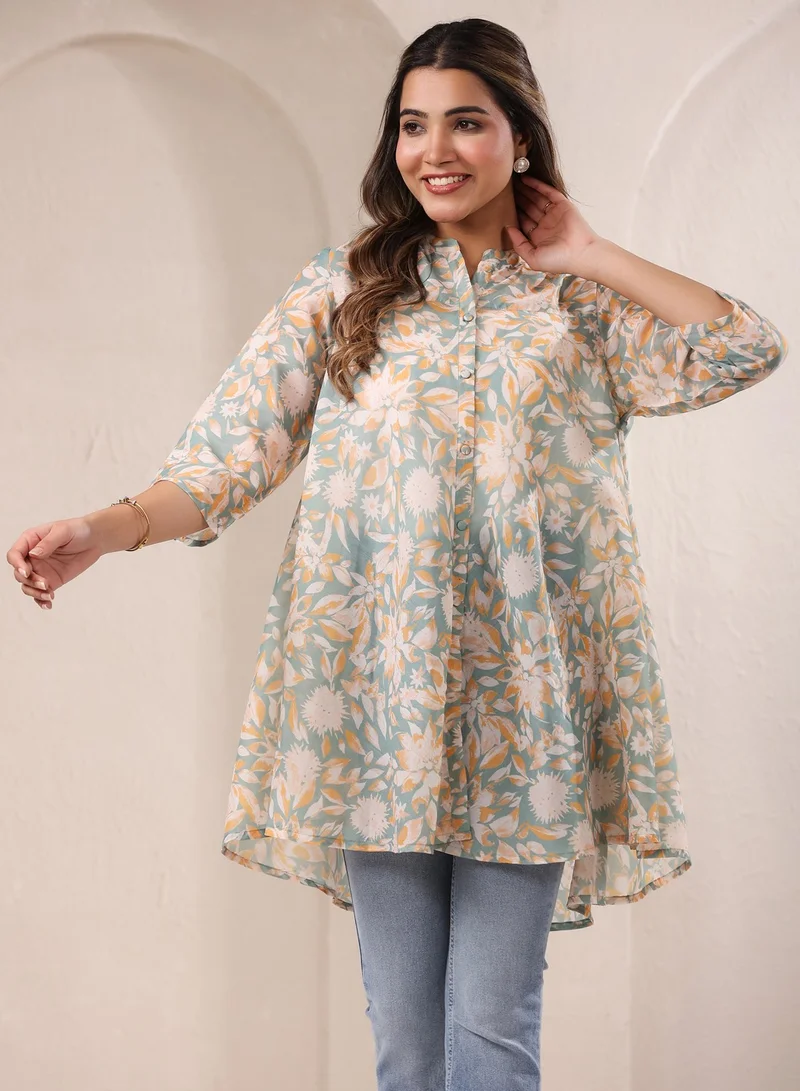 kolaba Sage Cotton Blend Printed Tunic