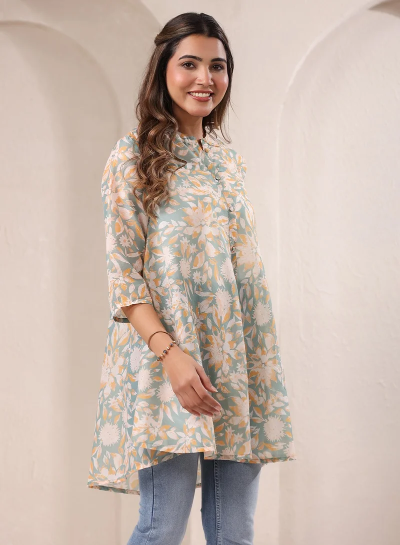 kolaba Sage Cotton Blend Printed Tunic
