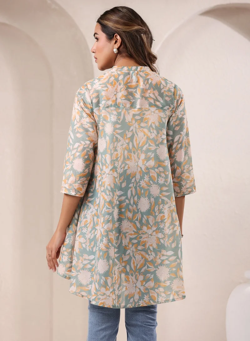 kolaba Sage Cotton Blend Printed Tunic