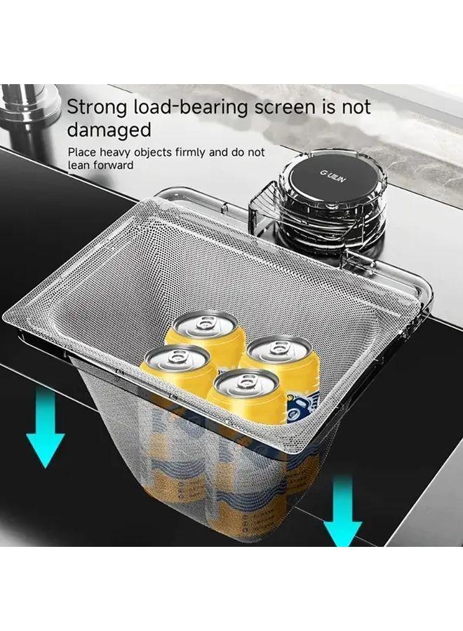 Plastic Kitchen Sink Filter Rack With 50 Mesh Netting Detachable Suction Cup Drain Strainer - Image 3