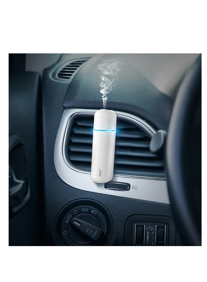 Oil Car Air Freshener Ultrasonic Diffuser With 6 Pre-Filled Aroma Pods, USB Rechargeable Battery Can Last Up-To 30 Days With Adjustable Scent Level, Auto ON/OFF, Cool Car Accessories Air Vent Clip