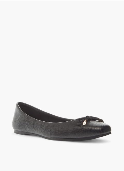 Womens Bow Accent Slip-On Ballerina Shoes