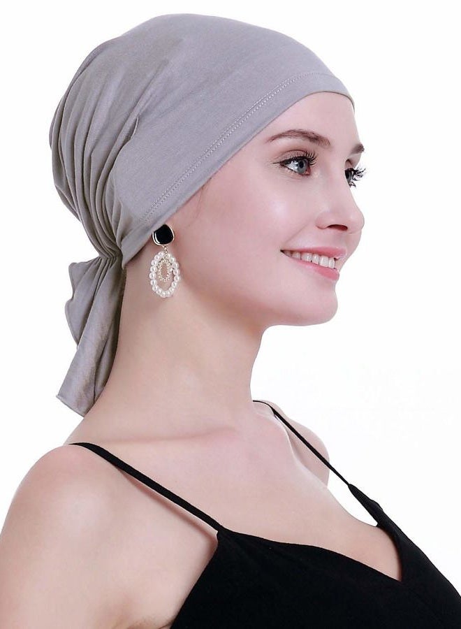 osvyo Chemo Headscarf for Women Hair Loss - Cancer Slip On Headwear Turbans Sealed Packaging, Natural Light Grey, One size - Image 5