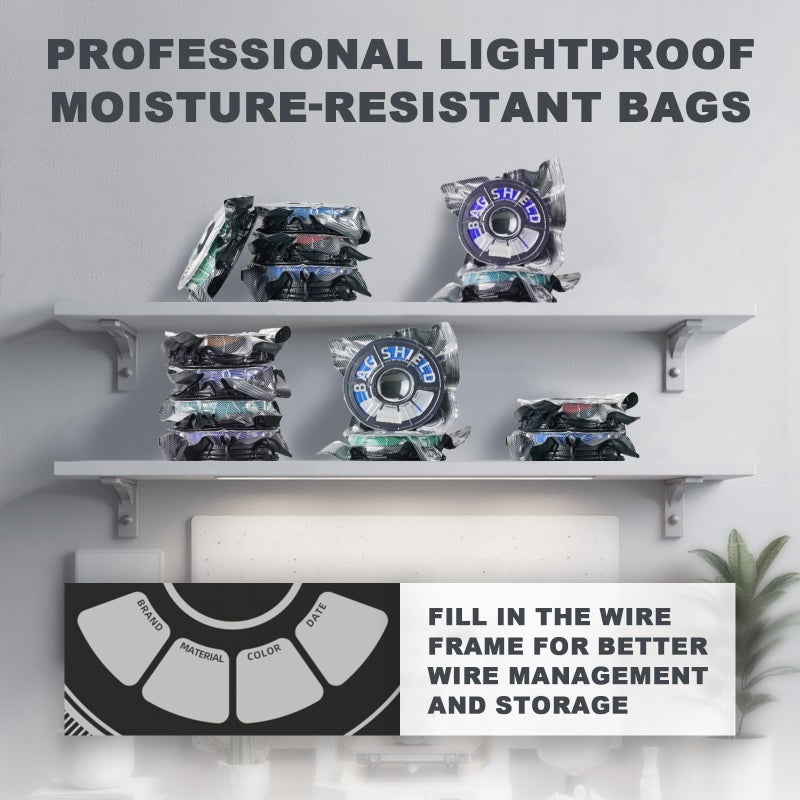 Vacloong Vacuum-Sealed 3D Printing Filament Kit, 20 Packs Lightproof Storage Bags with Vacuum Pump, Moisture-Proof Bags, Sorting & Storage of PA/DP/PC/PLA/ABS/TPU/ASA/PETG with Desiccant - Image 4