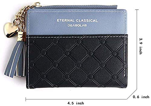 Valentoria Womens Small Wallet Mini Purse Bifold Slim Card Case Holder Zipper Coin Pocket Girls Cute Tassels & Love Wallets - Image 5