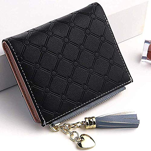 Valentoria Womens Small Wallet Mini Purse Bifold Slim Card Case Holder Zipper Coin Pocket Girls Cute Tassels & Love Wallets - Image 4