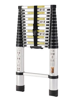 Telescopic Ladder - 4.4m -  Lightweight Ladder with Adjustable Height, Collapsible Folding Design, Anti-Skid Feet, and Safety Lock - Ideal for Home, Outdoor, and Professional Use